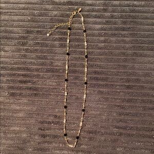 Elegant Gold tone and Black Beaded Necklace